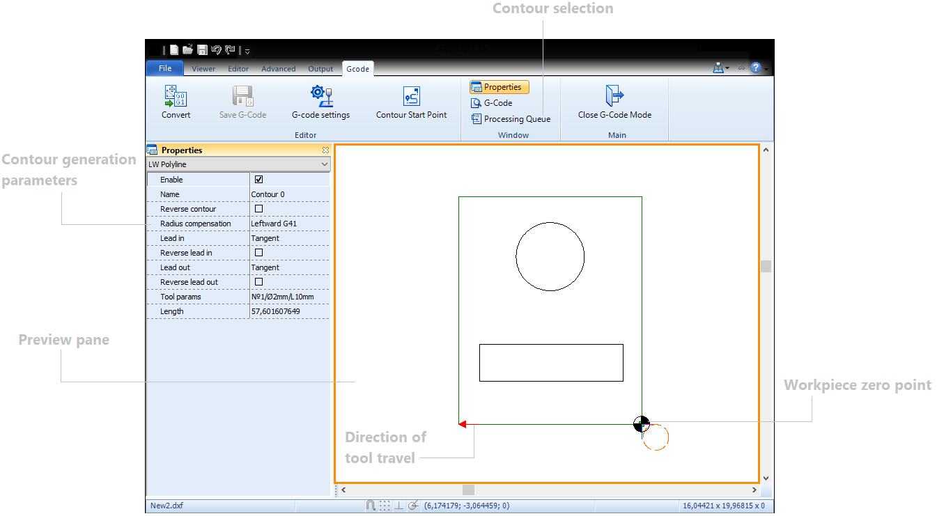 DWG/DXF to G-Code. Control programs generation from DWG/DXF