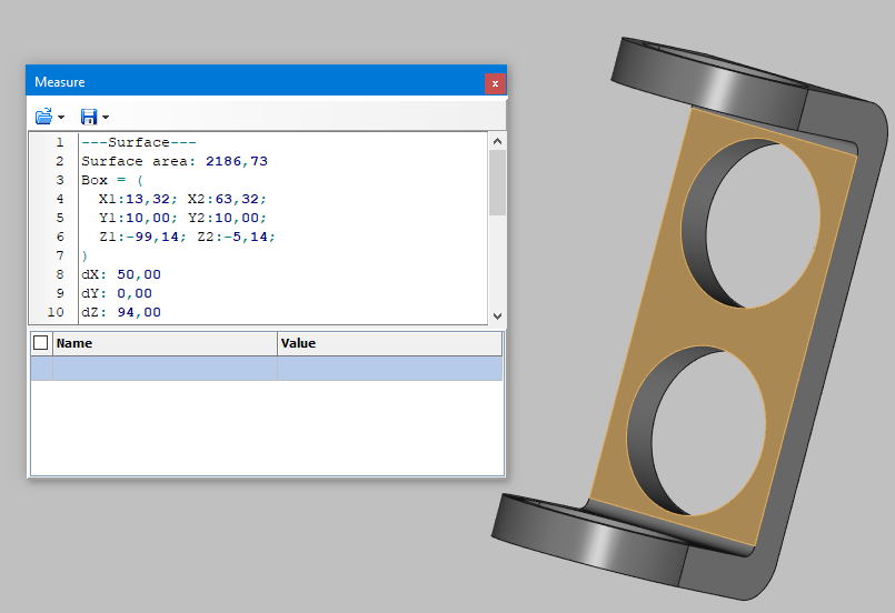 Getting area of the 3D model