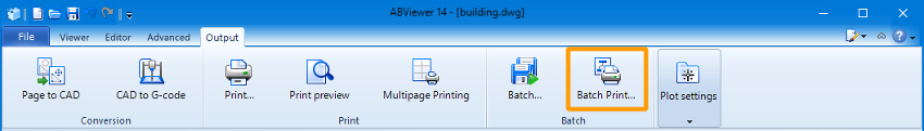 Batch Print window