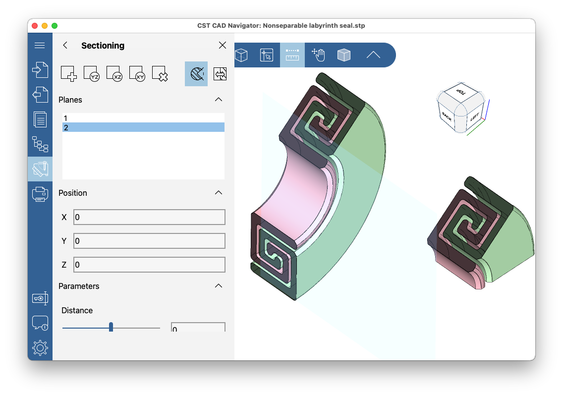 3D-сечение в CST CAD Navigator