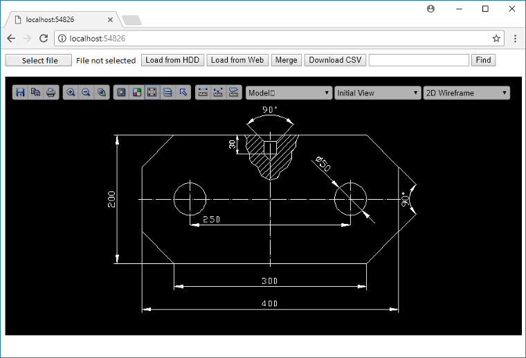 Чёрно-белый режим в Web CAD SDK